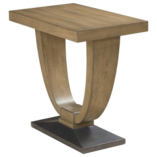 Contemporary Chairside Table with Metal Base