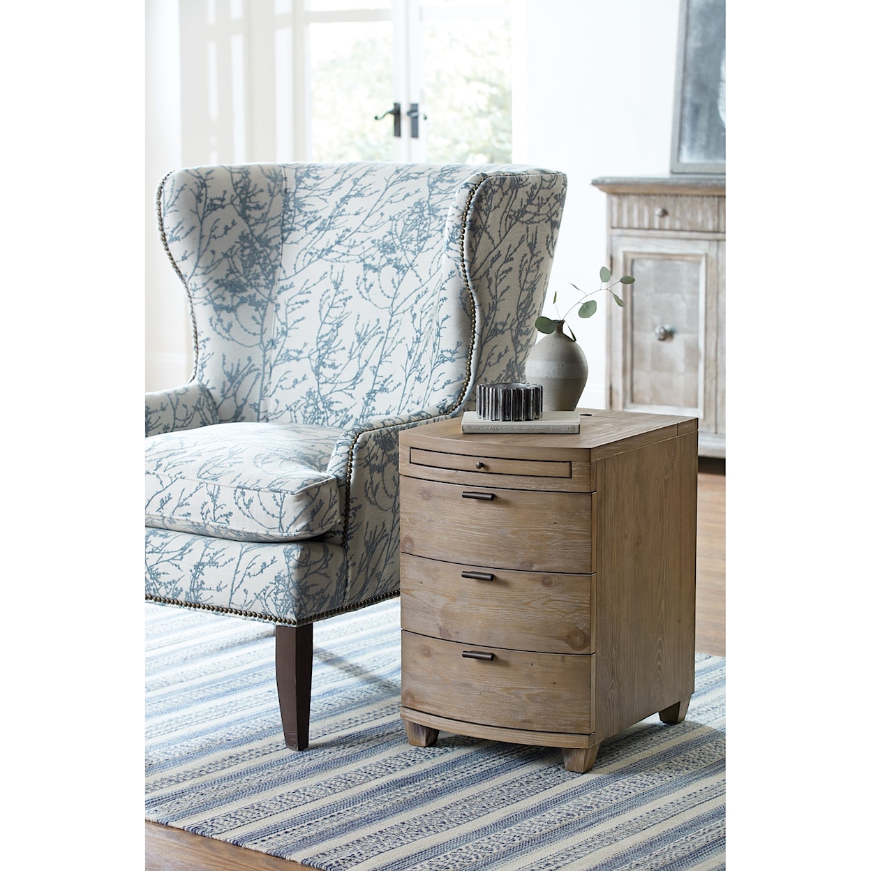 Hammary Chairsides Driftwood Bowfront Chairside