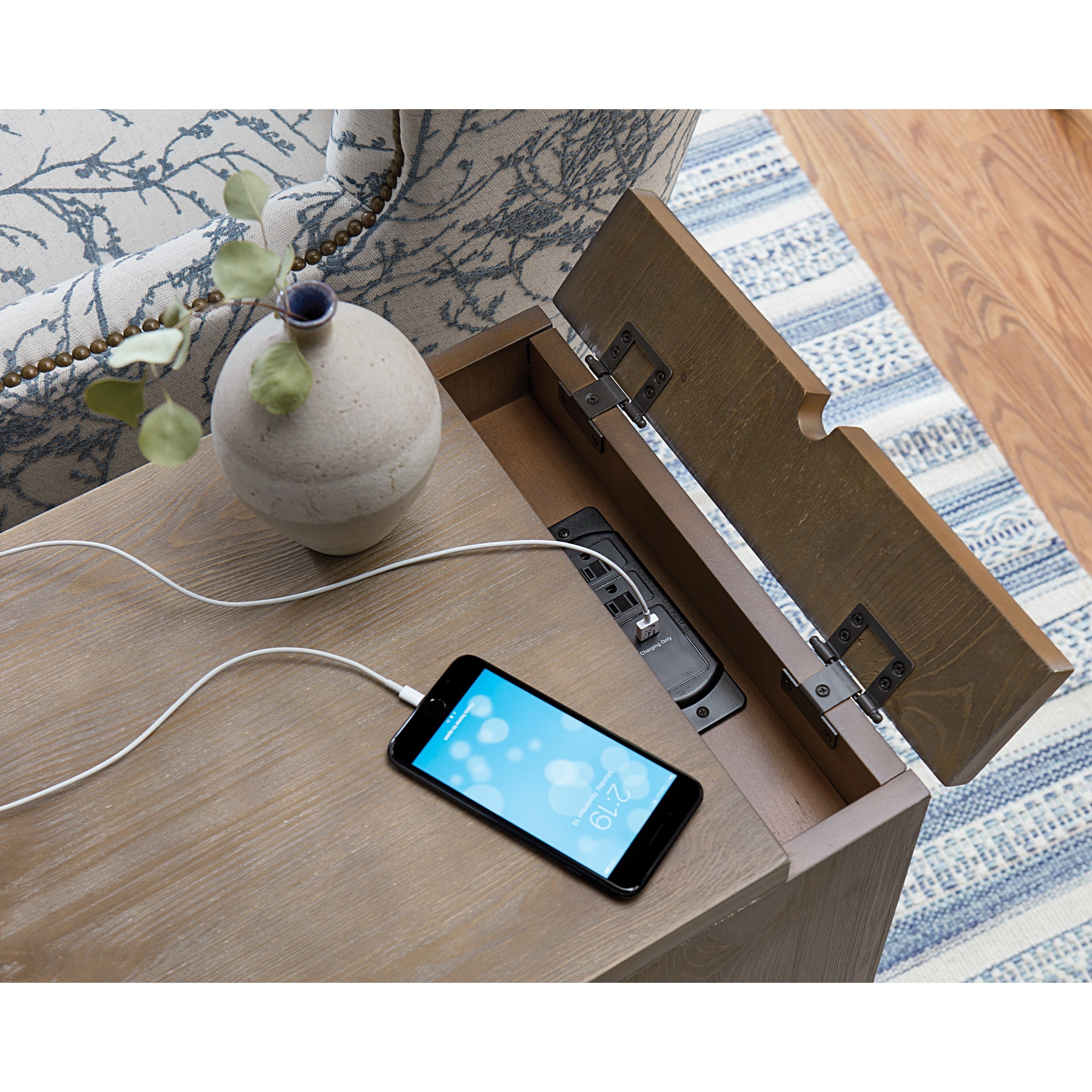 Hammary Chairsides Driftwood Bowfront Chairside