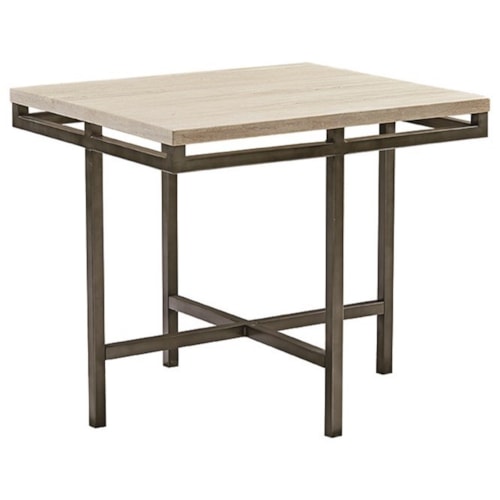 Rectangular End Table with Faux Marble Top