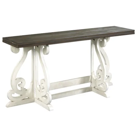 Cottage Gateleg Flip Top Table with Two-Tone Finish