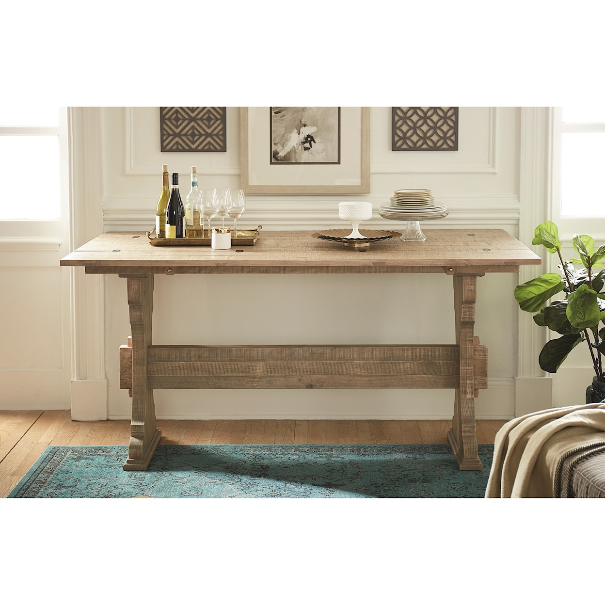 Hammary Hidden Treasures Trestle Flip Top Table