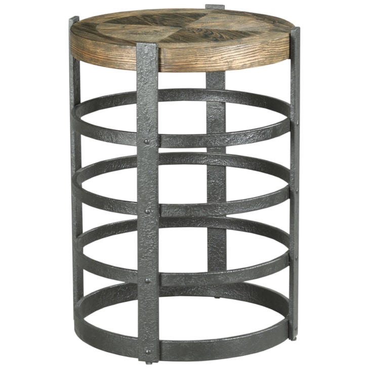 Hammary Hidden Treasures Barrel Strap End Table