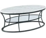 Table Trends Impact Oval Cocktail Table with Marble Top