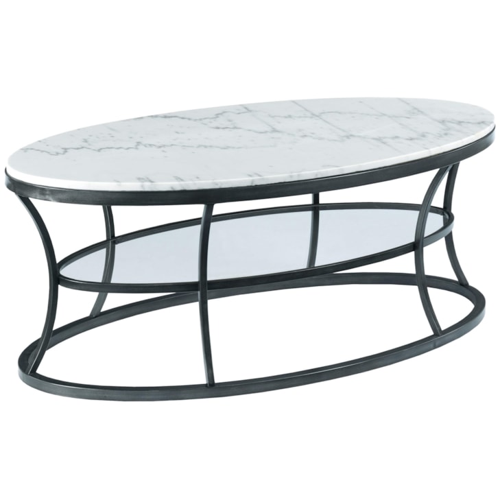 Hammary Impact Oval Cocktail Table with Marble Top