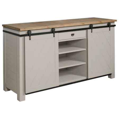 Shiplap Sliding Door Media Console