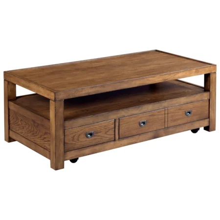 Transitional Rectangular Cocktail Table with Storage