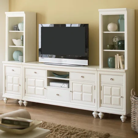 Cottage Entertainment Wall with Adjustable Shelving