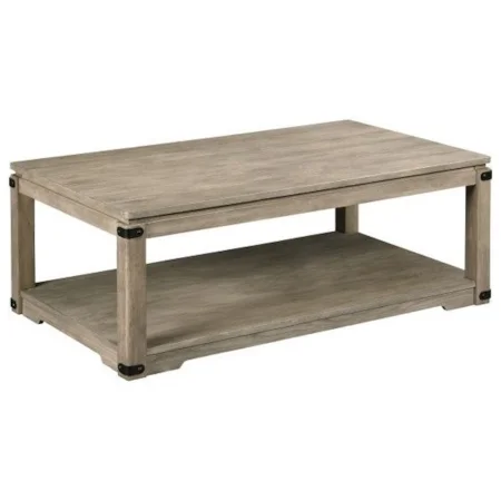 Rustic Rectangular Cocktail Table with Removable Casters