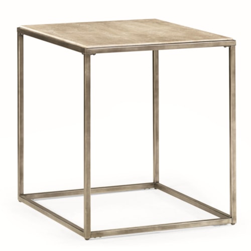 Rectangular End Table with Bronze Finish