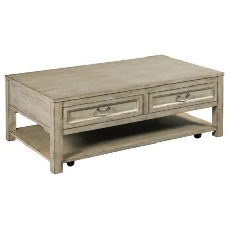 Transitional Rectangular Cocktail Table with Removable Casters