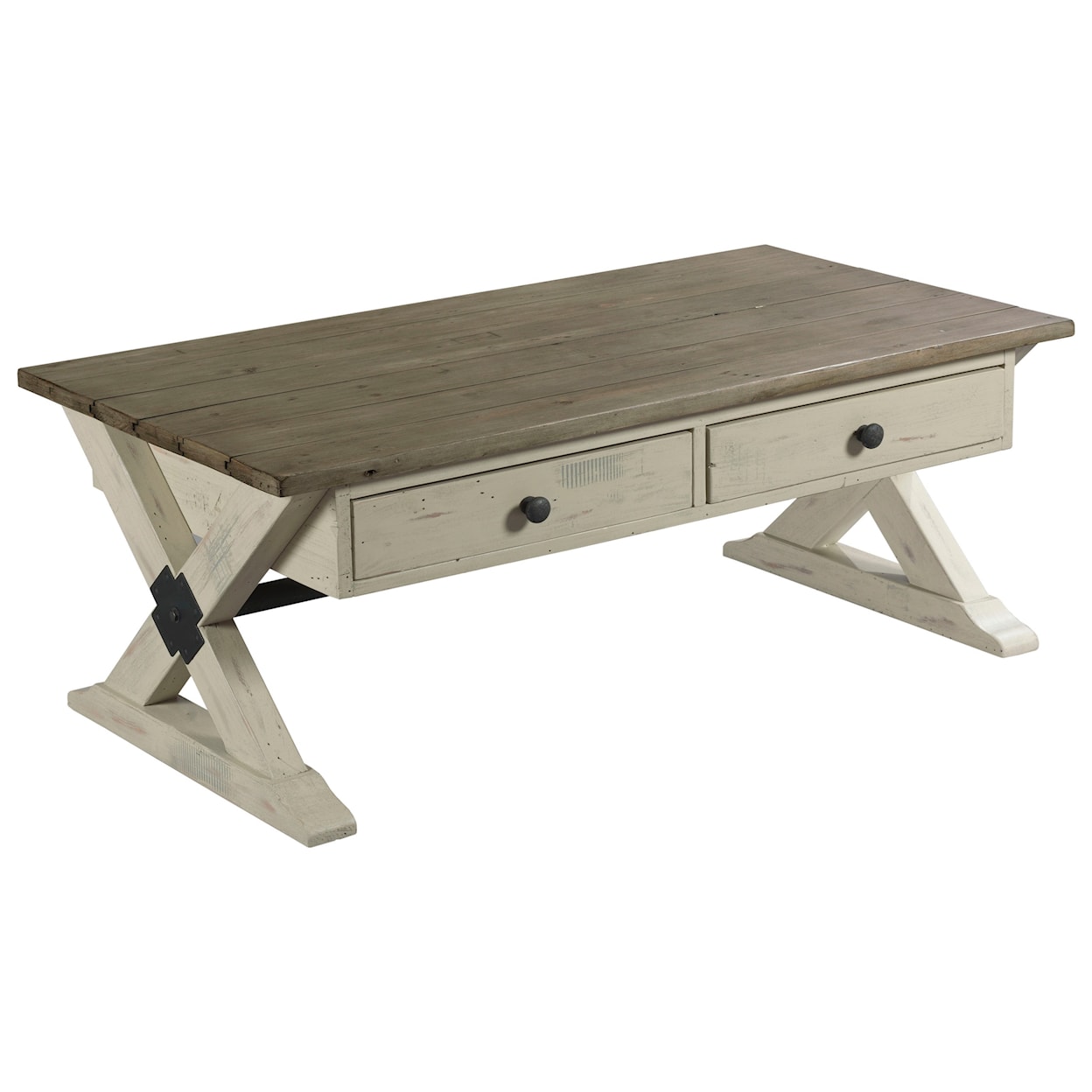 Hammary Reclamation Place Trestle Rectangular Cocktail Table