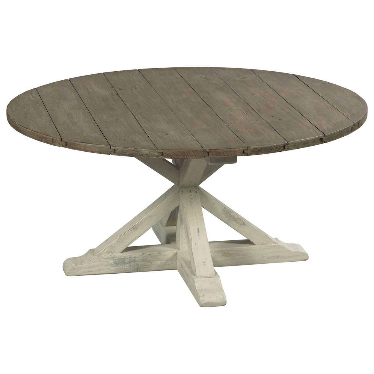 Hammary Reclamation Place Trestle Round Cocktail Table