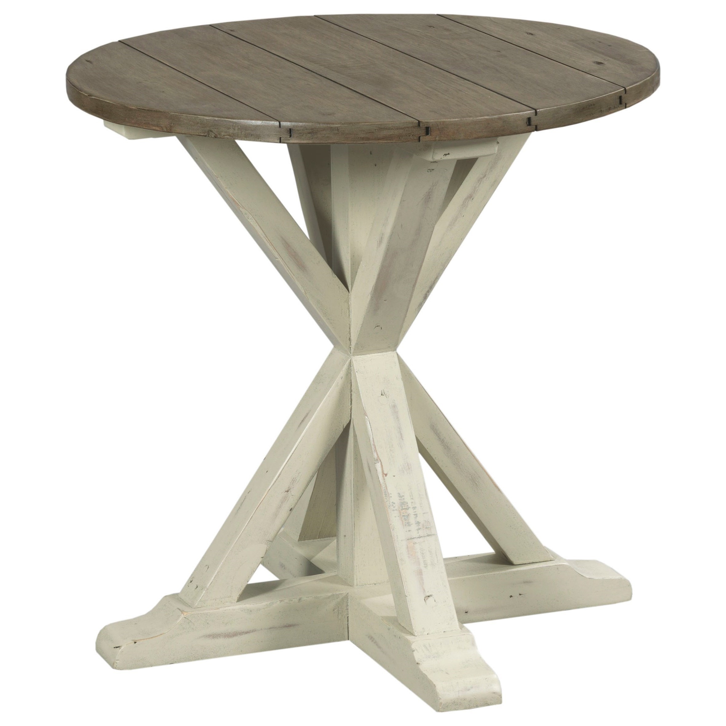 Trestle Round End Table