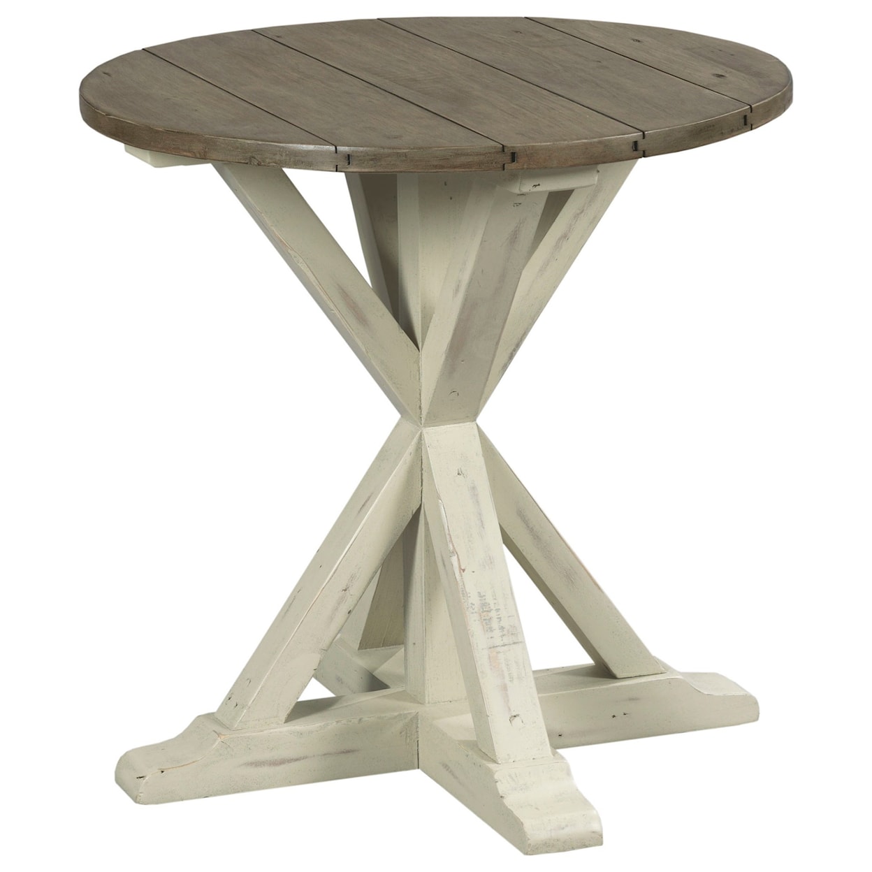 Hammary Reclamation Place Trestle Round End Table