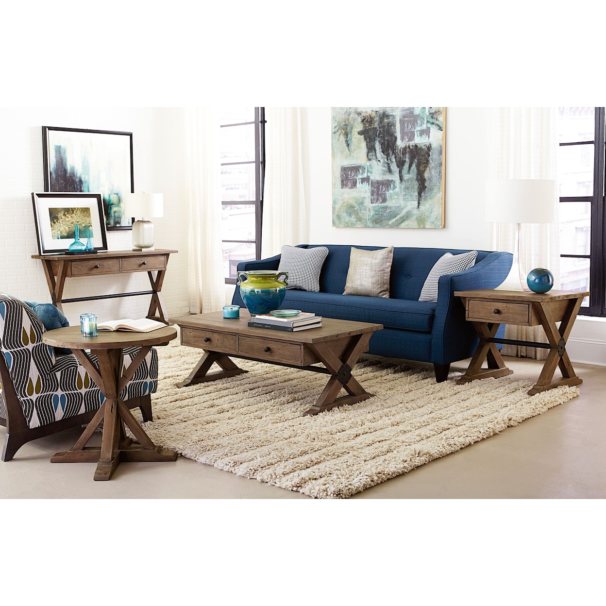 Hammary Reclamation Place Trestle Sofa Table