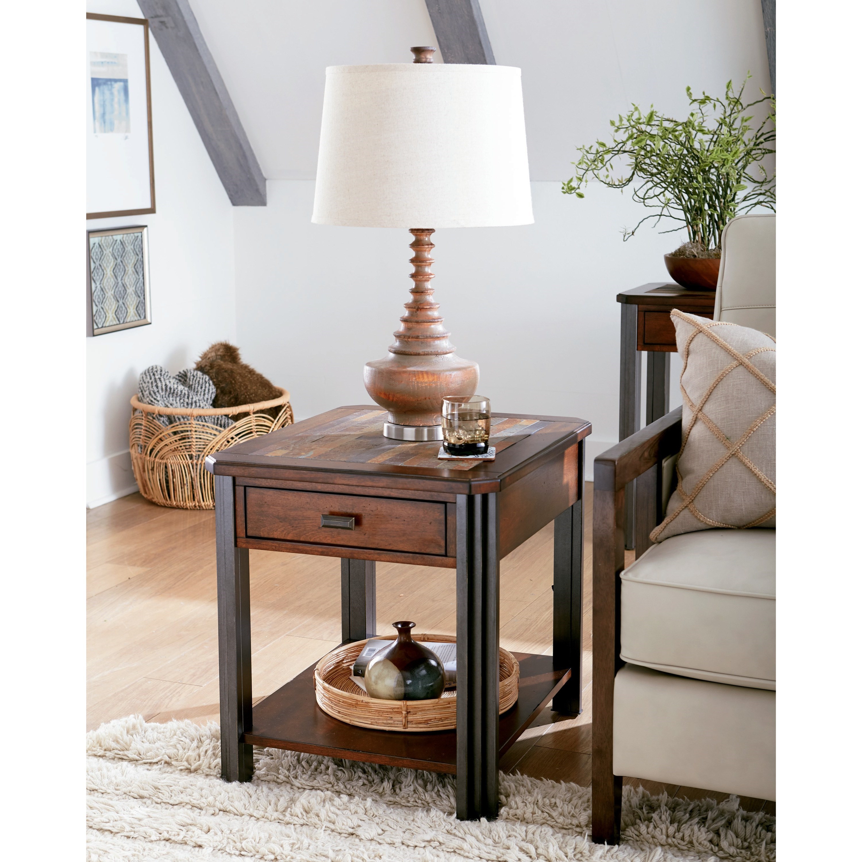 Rectangular Drawer End Table