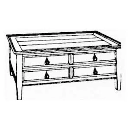 48" Rectangular Storage Cocktail Table
