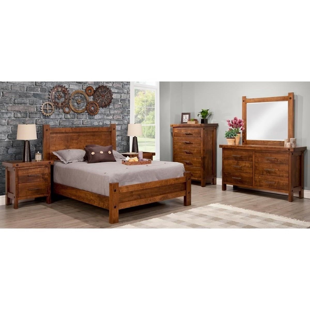 Handstone Rafters King Bed with Low Footboard