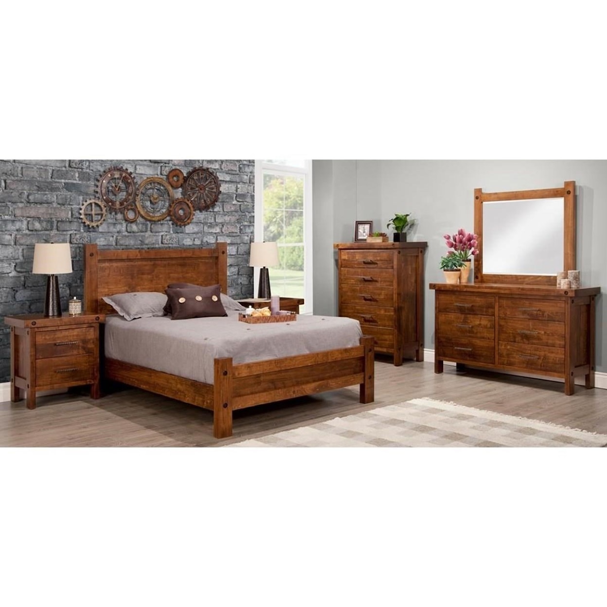 Handstone Rafters 6-Drawer Long Dresser