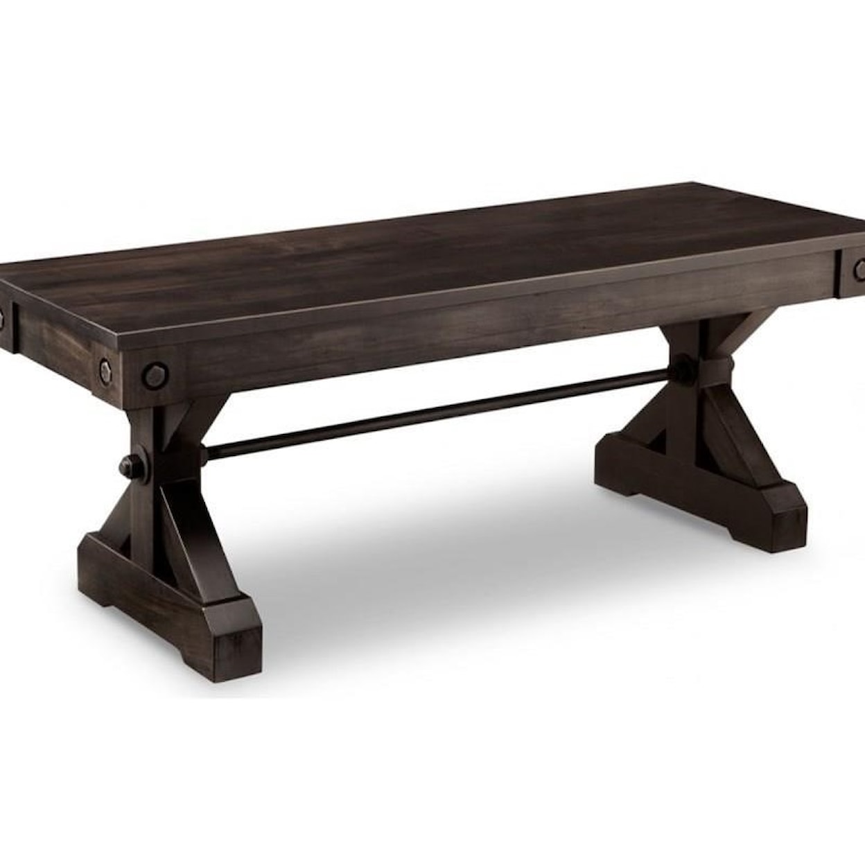 Handstone Rafters 48" Bench with Wood Seat