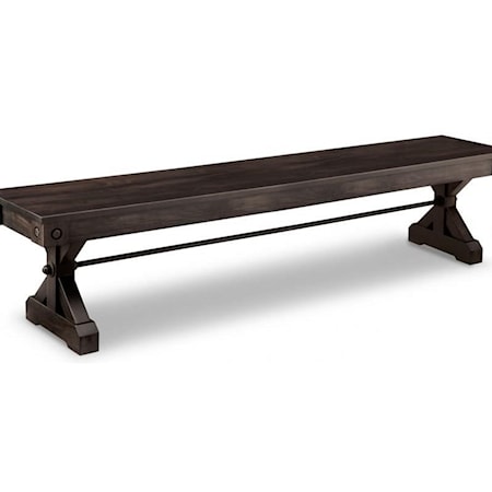 72" Bench with Wood Seat