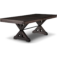 42x72 Solid Top Trestle Table with 2-18" Breadboard Leaves