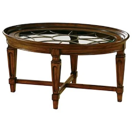 Traditional Coffee Table with Metal Grille