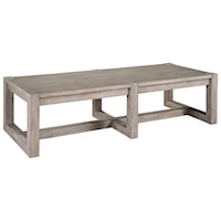 Rectangular Wood Top Coffee Table with Beam Construction Details