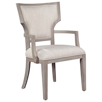 Upholstered Fan Back Dining Arm Chair