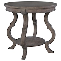 Round Lamp Table with Shaped Legs