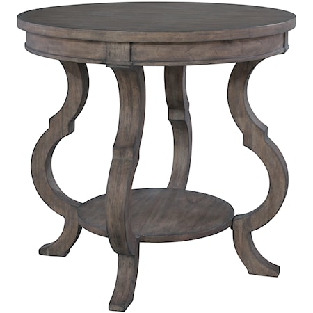 Round Lamp Table with Shaped Legs