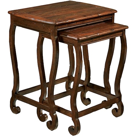 Traditional Nesting Tables with Distressed Finish