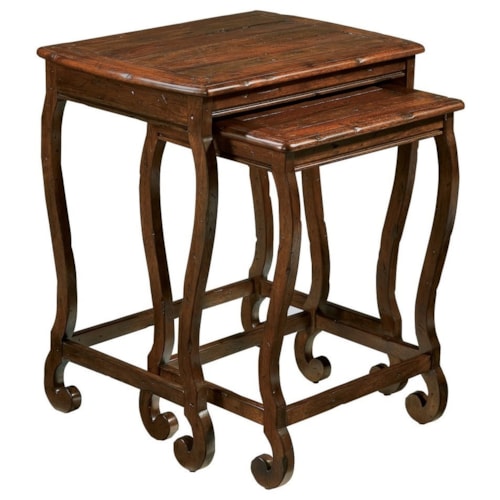 Traditional Nesting Tables with Distressed Finish