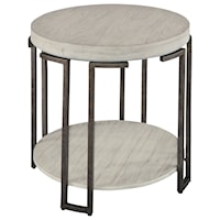 Round End Table with Metal Frame