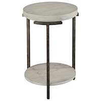 Round Chairside Table with Shelf