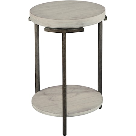 Round Chairside Table with Shelf