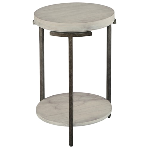 Round Chairside Table with Shelf