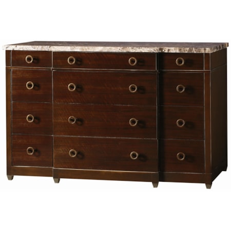 Transitional 12 Drawer Triple Dresser