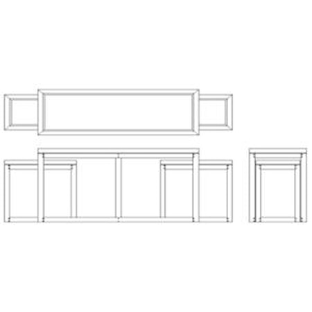Three Piece Wooden Nesting Console