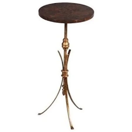 Traditional Wood and Metal Lamp Table