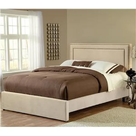 Queen Upholstered Bed Set with Rails