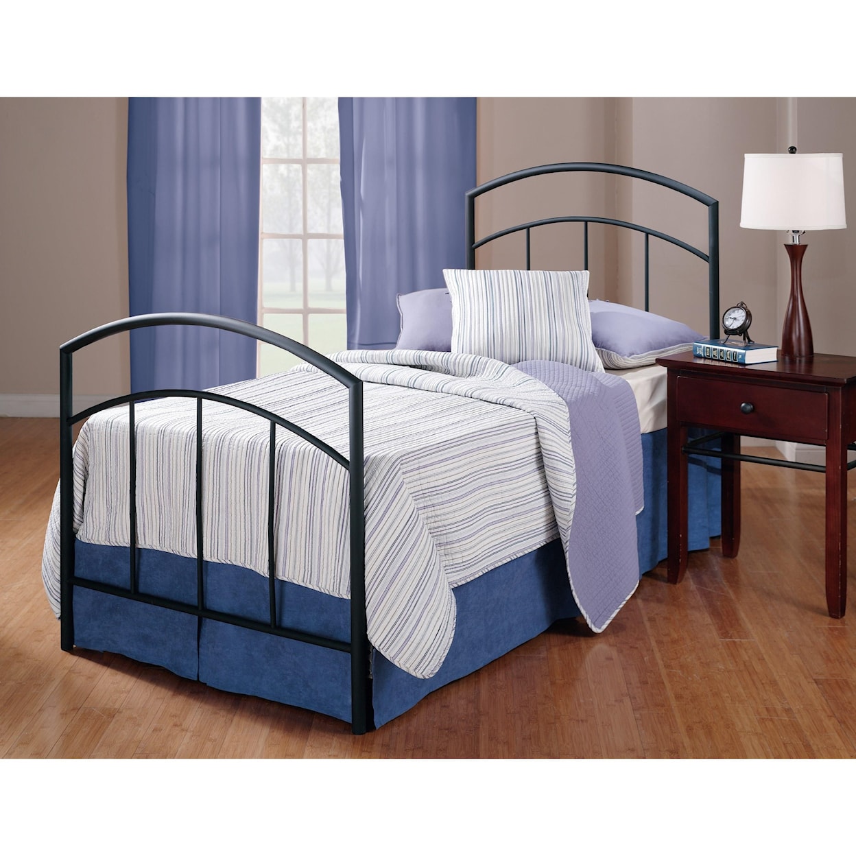 Hillsdale Metal Beds Twin Bed Set with Rails