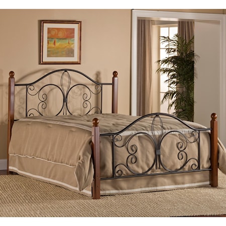 King Milwaukee Wood Post Bed with Frame