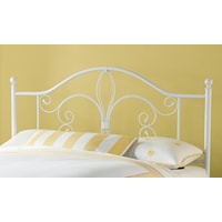 Ruby Duo Panel King Bed with Fleur De Lis Accent