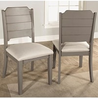 Set of 2 Farmhouse Dining Chairs with Upholstered Seat