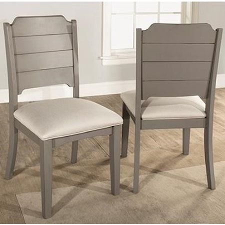 Set of 2 Farmhouse Dining Chairs with Upholstered Seat