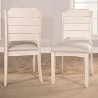 Set of 2 Farmhouse Dining Chairs with Upholstered Seat