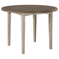 Farmhouse Two Tone Round Drop Leaf Table