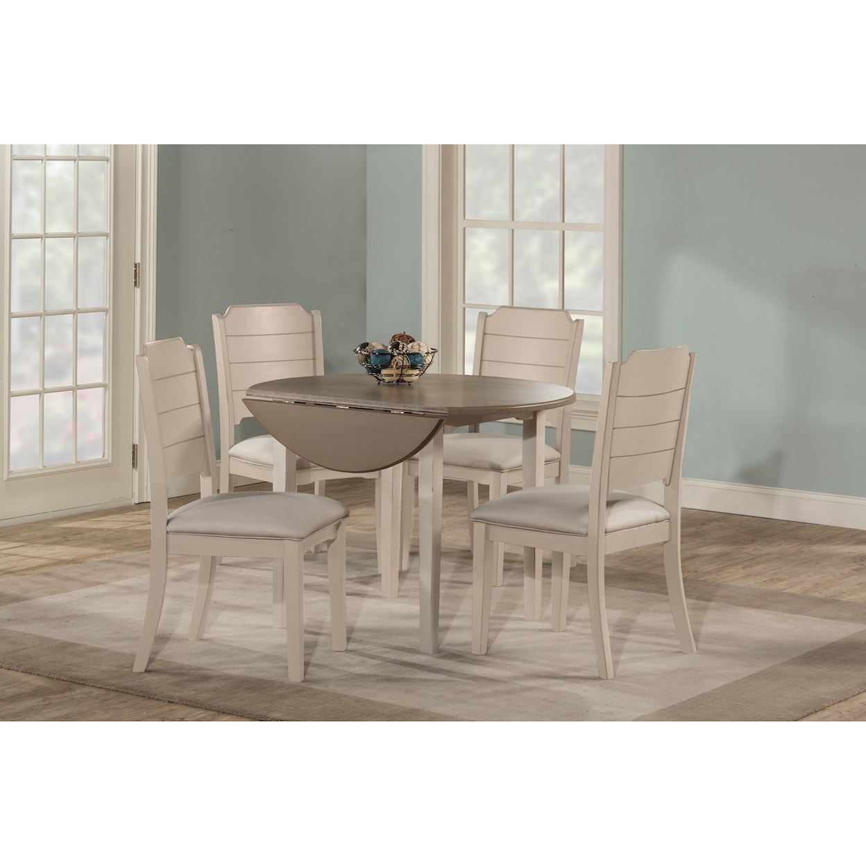 Hillsdale Clarion Round Drop Leaf Dining Table w/ Straight Leg